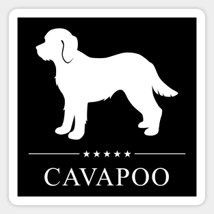 Cavapoo Dog White Silhouette Magnet